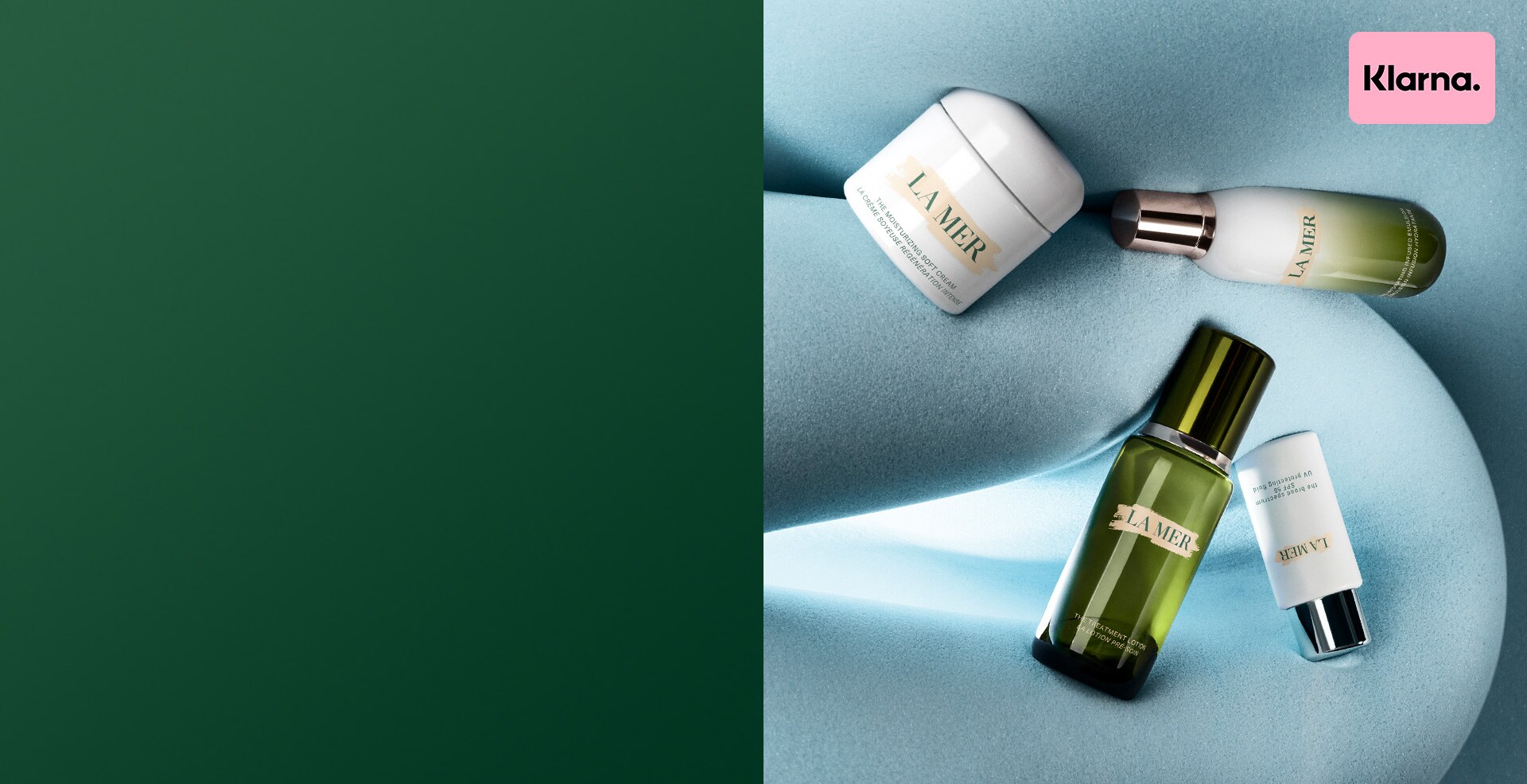 Bestselling La Mer products dynamically placed on concrete sculpture